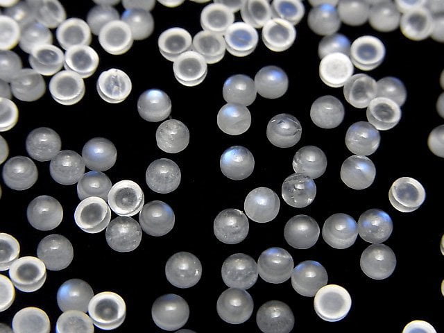 [Video] Royal Blue Moonstone AA++ Round Cabochon 3x3mm 10pcs