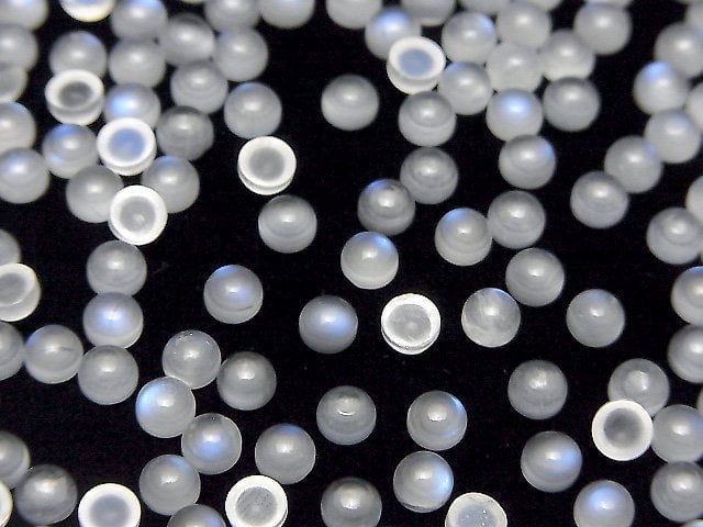 [Video] Royal Blue Moonstone AA++ Round Cabochon 4x4mm 5pcs