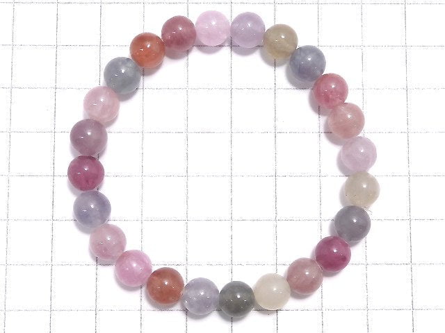 [Video][One of a kind] Multi-color Spinel AAA Round 8mm Bracelet NO.1