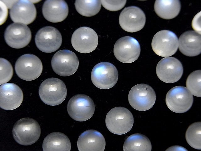 [Video] Royal Blue Moonstone AA++ Round Cabochon 5x5mm 5pcs