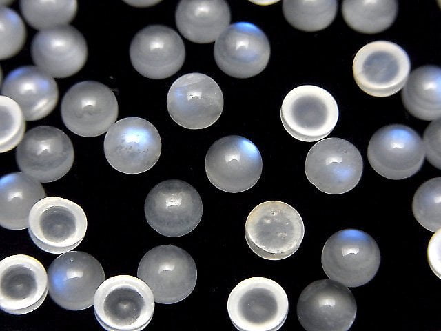 [Video] Royal Blue Moonstone AA++ Round Cabochon 5x5mm 5pcs