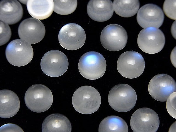 [Video] Royal Blue Moonstone AA++ Round Cabochon 6x6mm 3pcs