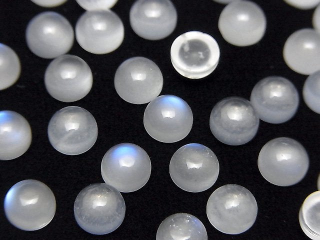 [Video] Royal Blue Moonstone AA++ Round Cabochon 6x6mm 3pcs