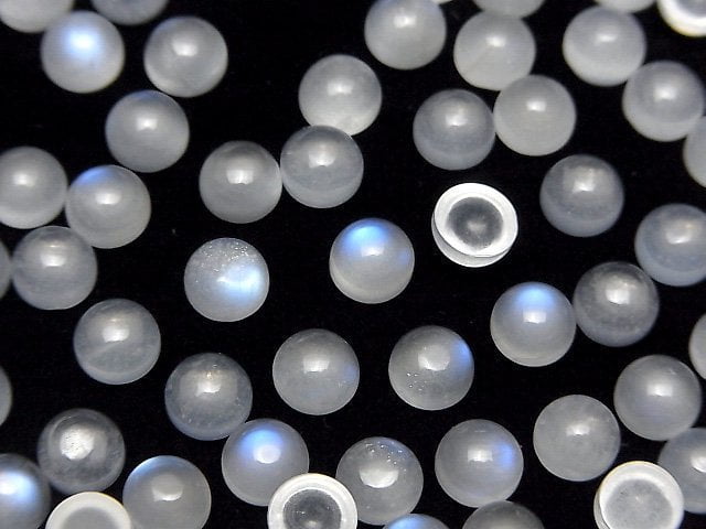 [Video] Royal Blue Moonstone AA++ Round Cabochon 6x6mm 3pcs