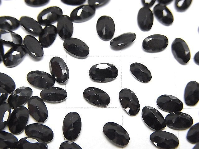 [Video]High Quality Black Spinel AAA Loose stone Oval Faceted 5x3mm 10pcs