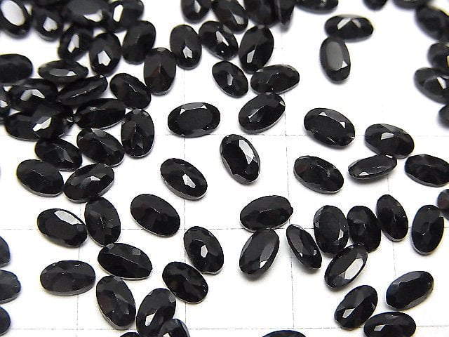 [Video]High Quality Black Spinel AAA Loose stone Oval Faceted 5x3mm 10pcs