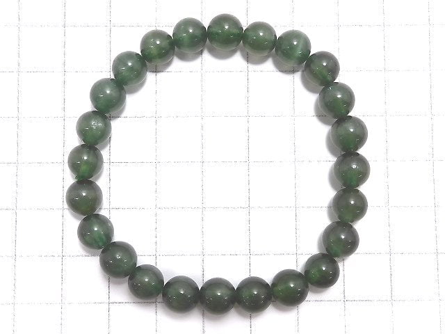 [Video][One of a kind] Green Quartz Cat's Eye Round 7.5mm Bracelet NO.6