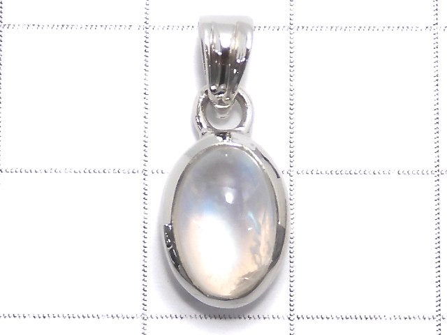 [Video][One of a kind] High Quality Rainbow Moonstone AAA Pendant Silver925 NO.24
