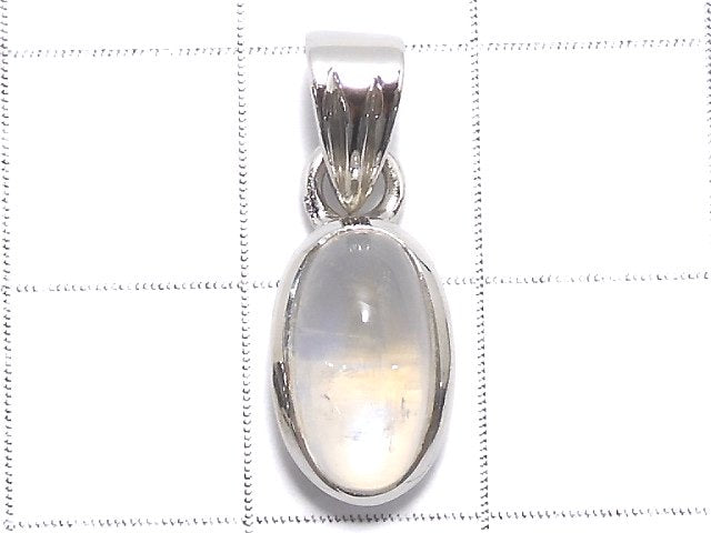 [Video][One of a kind] High Quality Rainbow Moonstone AAA Pendant Silver925 NO.25