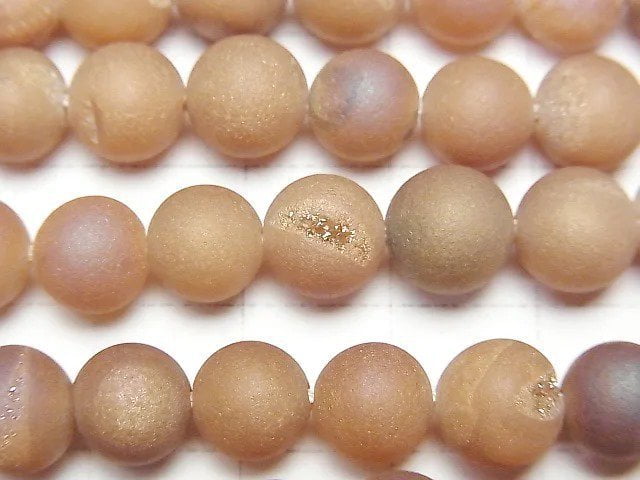 Frost Druzy Agate Round 8mm 1strand beads (aprx.15inch/36cm)