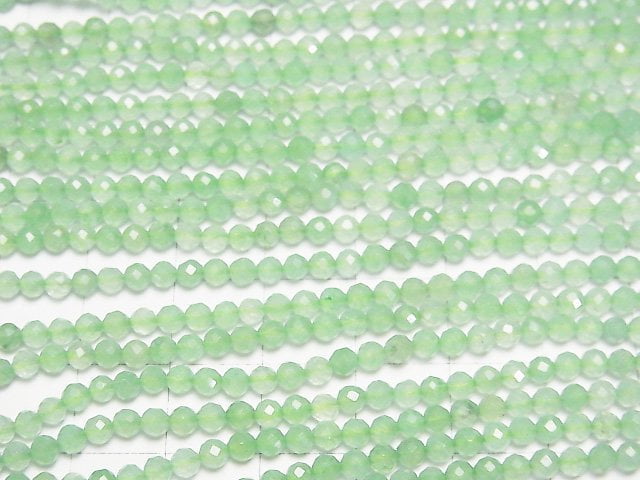 [Video]High Quality! Light green color Jade Faceted Round 3mm 1strand beads (aprx.15inch/37cm)