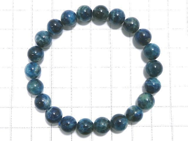 [Video][One of a kind] Lazulite Round 8.5mm Bracelet NO.17