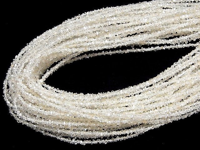 [Video] Pakistani double point crystal coating [off-white] half or 1strand beads (aprx.15inch/37cm)