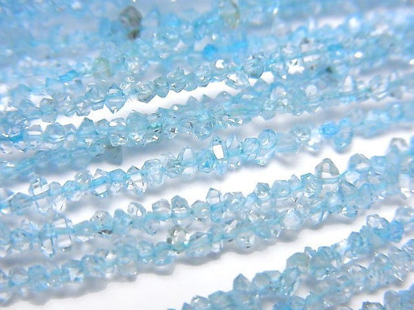 [Video] Pakistani double point crystal coating [light blue] half or 1strand beads (aprx.15inch/37cm)