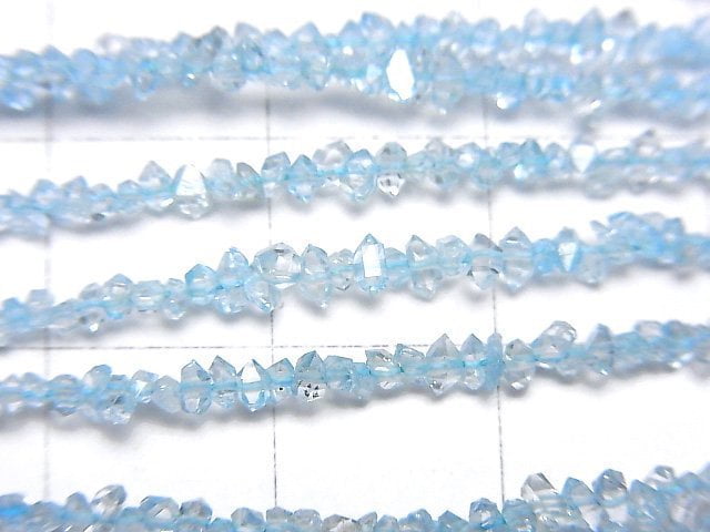 [Video] Pakistani double point crystal coating [light blue] half or 1strand beads (aprx.15inch/37cm)