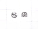 Silver925 Rondelle 5x5x2mm (with CZ) Rhodium Plated 2pcs