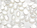[Video] High Quality White Shell (Silver-lip Oyster) AAA Oval Cabochon 7x5mm 5pcs