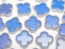 [Video] Blue Chalcedony Flower Charm 11x11mm [One Side] Silver925 1pc