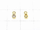 Silver925 Pear shape 6x3x2mm charm (with CZ) [18KGP] 2pcs