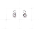 Silver925 Pear shape 6x3x2mm charm (with CZ) [Rhodium Plated] 2pcs