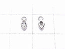 Silver925 Marquise 7x3x2mm Charm (with CZ) [Rhodium Plated] 2pcs