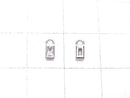Silver925 Rectangle 6x2.5x2mm Charm (with CZ) [Rhodium Plated] 2pcs