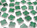 [Video]Malachite Flower Charm 11x11mm [One Side] Silver925 1pc