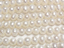 [Video] Fresh Water Pearl AA++ Potato 6mm White 1strand beads (aprx.14inch/34cm)