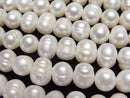 [Video] Fresh Water Pearl AA Wrinkle Potato 8-9mm White 1strand beads (aprx.13inch/33cm)
