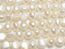 [Video] Fresh Water Pearl AA+ Potato-Baroque 6-8mm White 1strand beads (aprx.13inch/33cm)