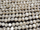 [Video] Fresh Water Pearl AA+ Potato-Baroque 6-8mm White 1strand beads (aprx.13inch/33cm)