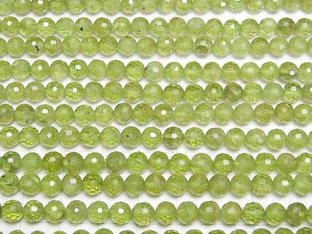 [Video]High Quality! Peridot AA++ 128Faceted Round 6mm half or 1strand beads (aprx.15inch/36cm)