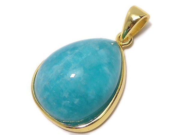 [Video][One of a kind] Amazonite AAA- Pendant 18KGP NO.55