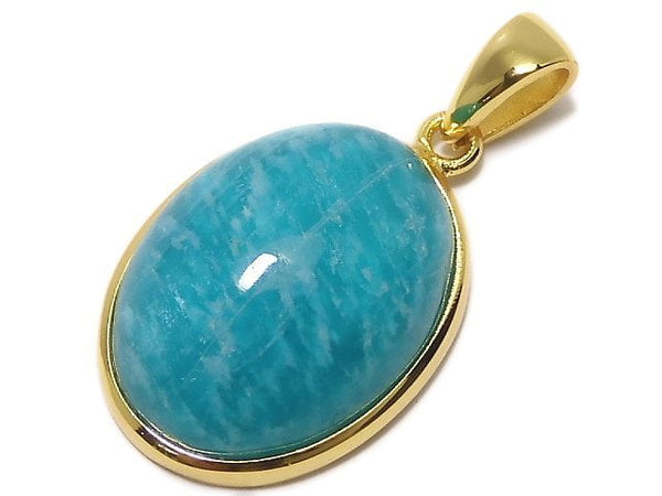 [Video][One of a kind] Amazonite AAA- Pendant 18KGP NO.57
