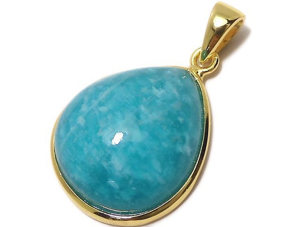 [Video][One of a kind] Amazonite AAA- Pendant 18KGP NO.58