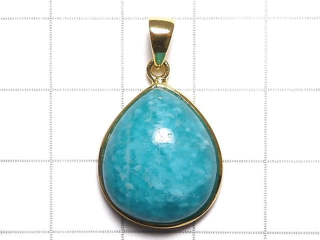 [Video][One of a kind] Amazonite AAA- Pendant 18KGP NO.58