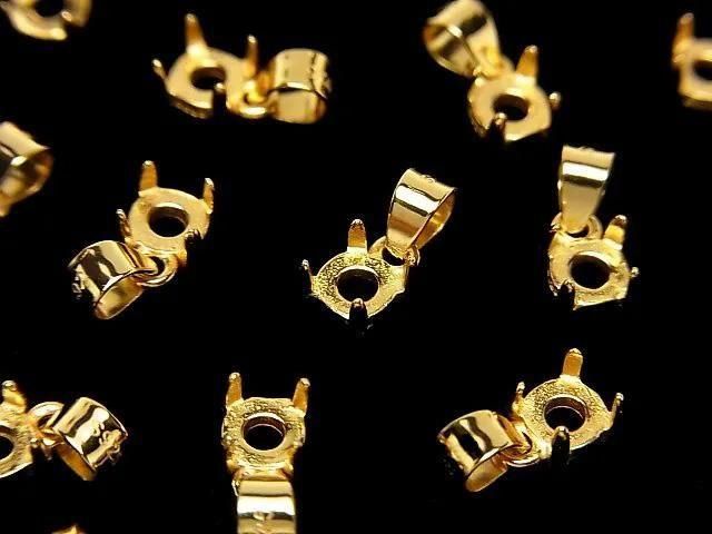 [Video] Silver925 Pendant Frame Round 4mm 18KGP 1pc
