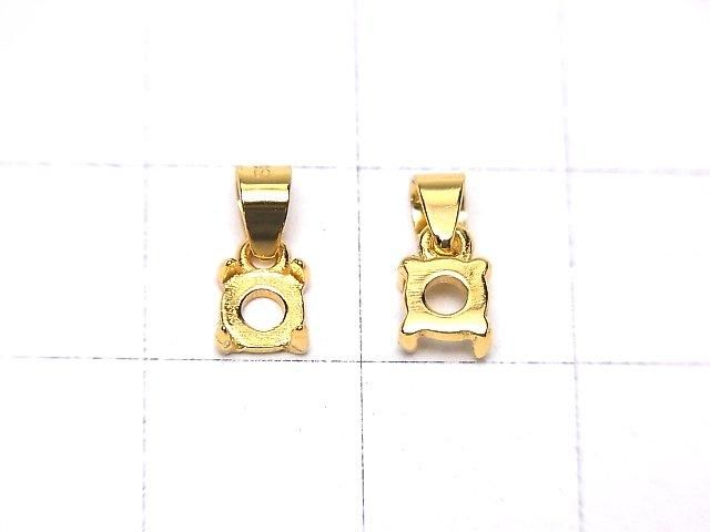 [Video] Silver925 Pendant Frame Round 4mm 18KGP 1pc