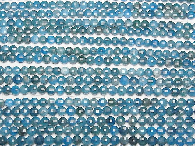 [Video]High Quality! Apatite AA+ Faceted Coin 5x5x3mm 1strand beads (aprx.15inch/37cm)