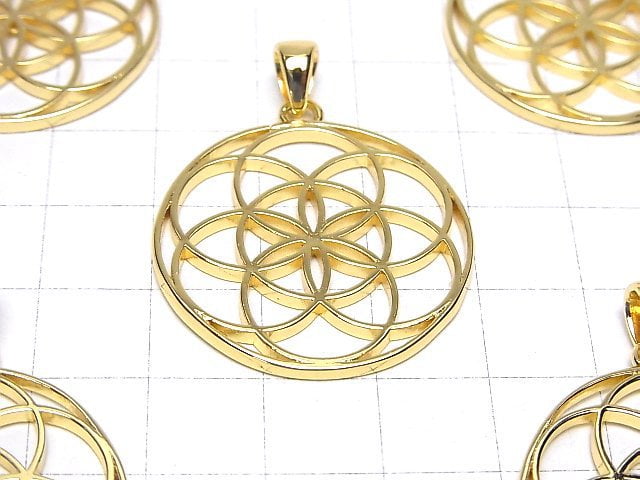 Metal parts Pendant [Seed of Life] 30mm Gold color 1pc