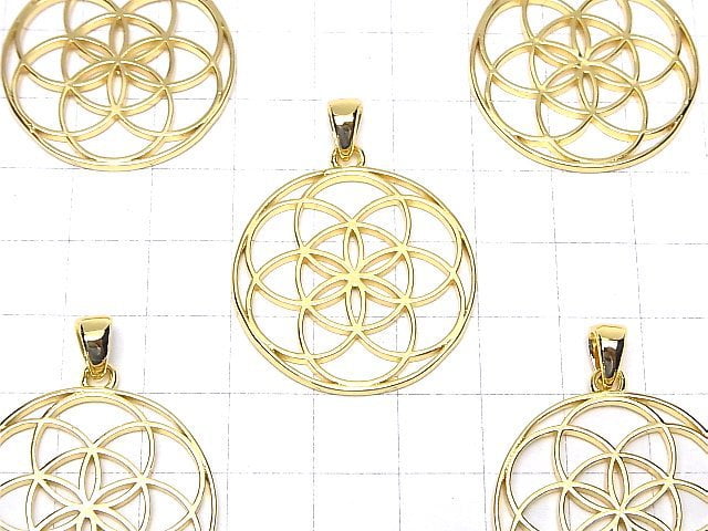 Metal parts Pendant [Seed of Life] 30mm Gold color 1pc