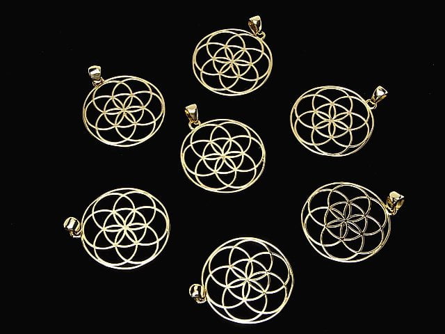 Metal parts Pendant [Seed of Life] 30mm Gold color 1pc