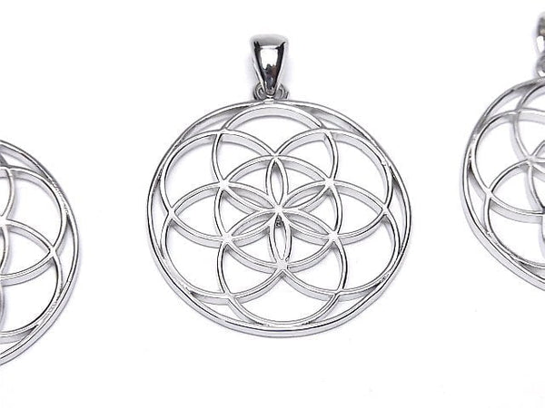 Metal parts Pendant [Seed of Life] 30mm Silver color 1pc