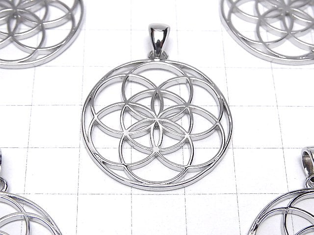 Metal parts Pendant [Seed of Life] 30mm Silver color 1pc