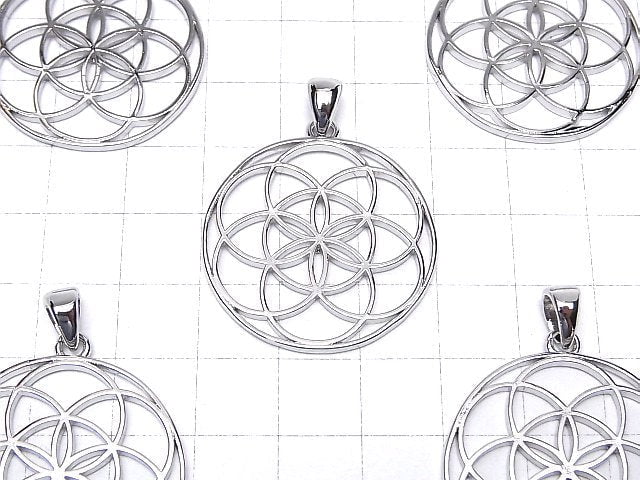 Metal parts Pendant [Seed of Life] 30mm Silver color 1pc