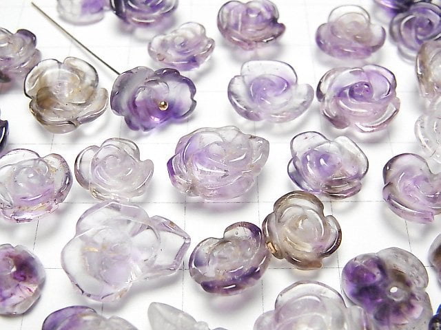 [Video]Elestial Quartz AA++ Rose Motif Center Hole 5pcs