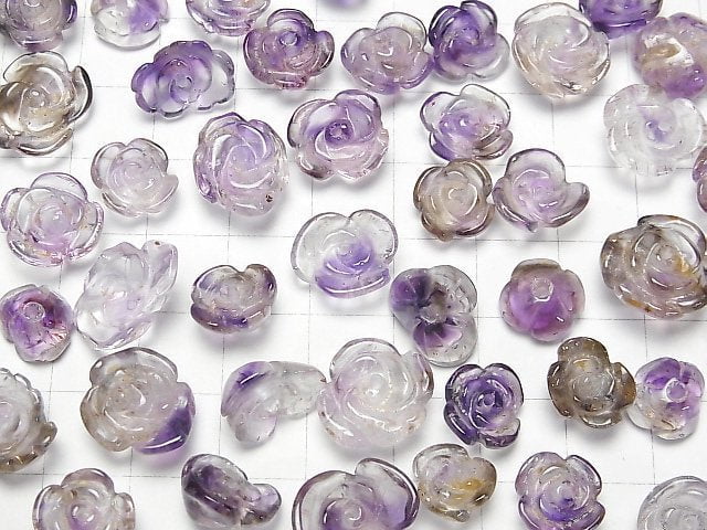 [Video]Elestial Quartz AA++ Rose Motif Center Hole 5pcs