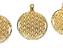Metal parts Pendant [Flower of Life] 30mm Gold color 1pc
