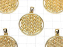 Metal parts Pendant [Flower of Life] 30mm Gold color 1pc