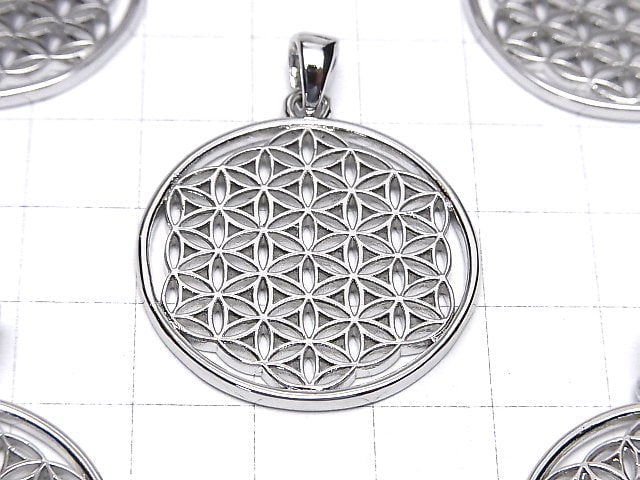 Metal parts Pendant [Flower of Life] 30mm Silver color 1pc